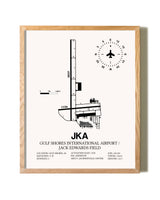 Gulf Shores International Airport / Jack Edwards Field framed print in natural wood frame