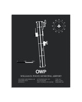 Gray Framed William R. Pogue Municipal Airport layout wall art poster