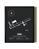 Unframed Orange County Airport map print poster