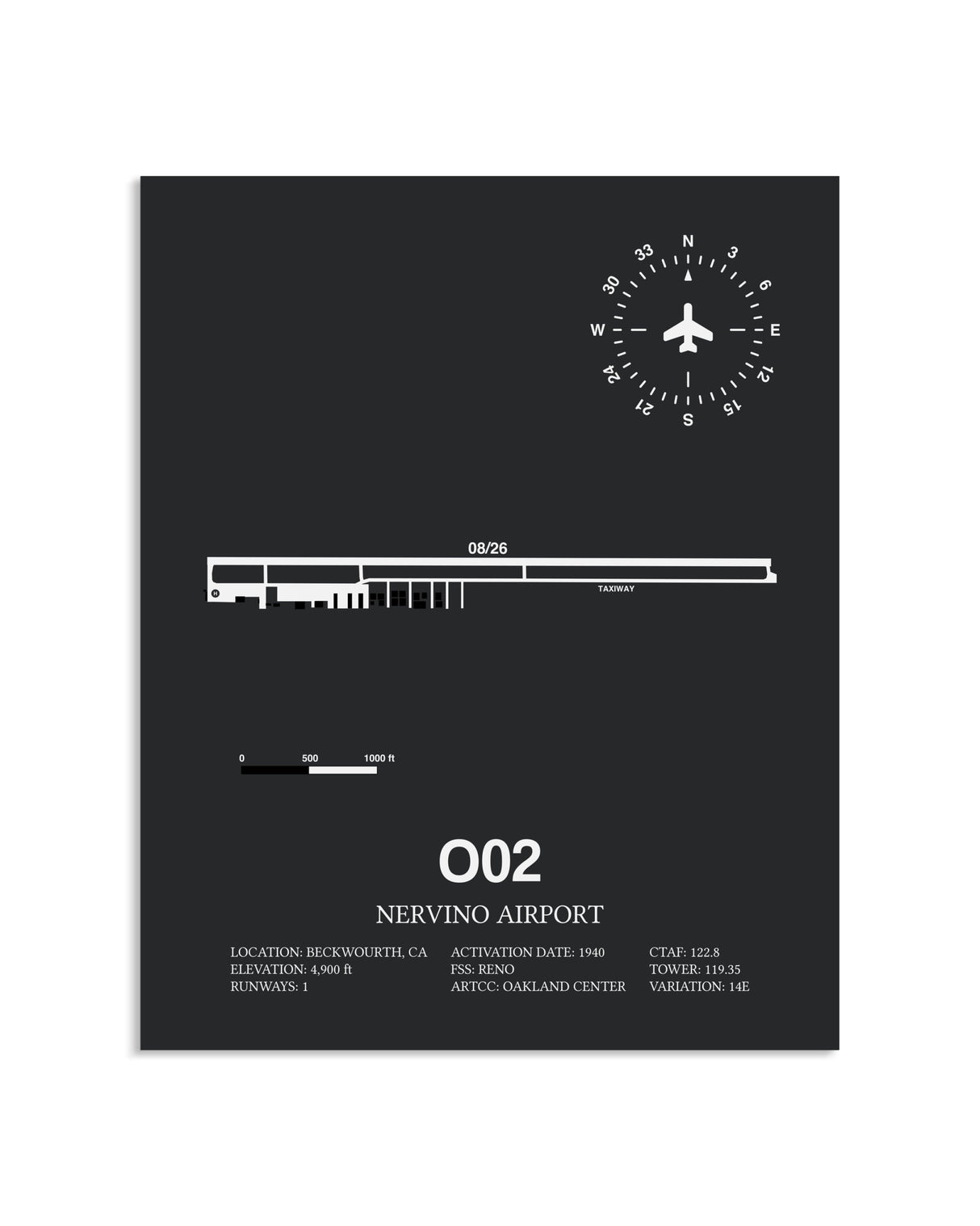 Gray Framed Nervino Airport layout wall art poster