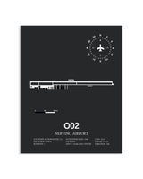 Gray Framed Nervino Airport layout wall art poster