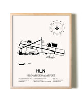 Helena Regional Airport framed wall art in white frame