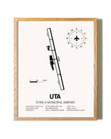 Tunica Municipal Airport framed print in natural wood frame