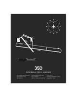 Gray Framed Padgham Field Airport layout wall art poster