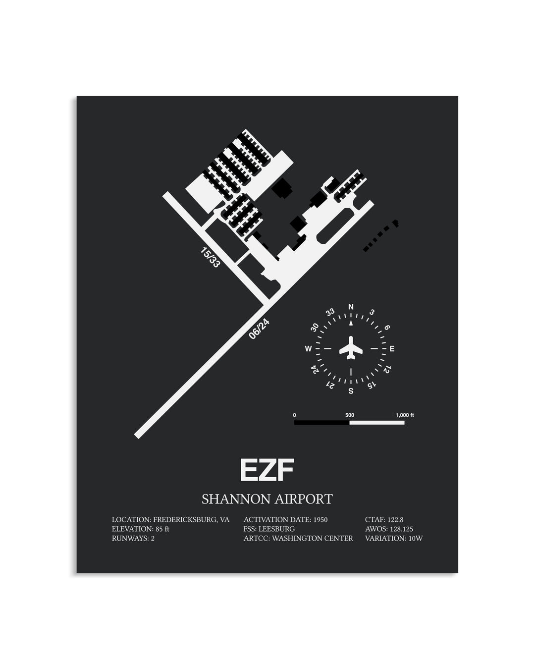 Gray Framed Shannon Airport layout wall art poster