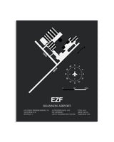 Gray Framed Shannon Airport layout wall art poster