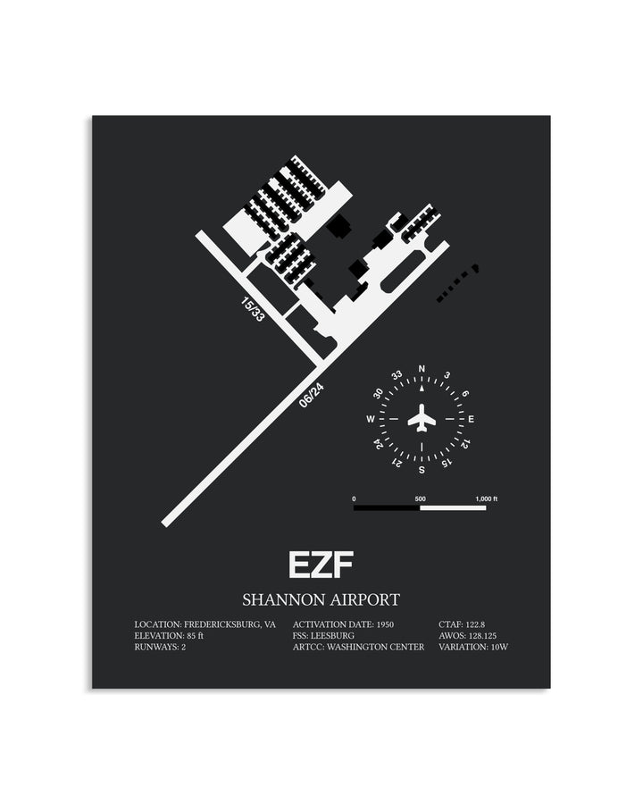 Gray Framed Shannon Airport layout wall art poster