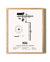 Lansing Municipal Airport framed print in natural wood frame