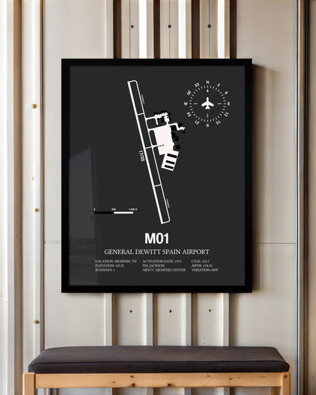 Frame color options for General Dewitt Spain Airport Wall Art