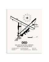 Gray Deland Municipal Airport-Sidney H Taylor Field framed poster displayed in an airplane hangar
