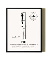Framed Pinebluff Regional Airport / Grider Field wall art poster in black frame