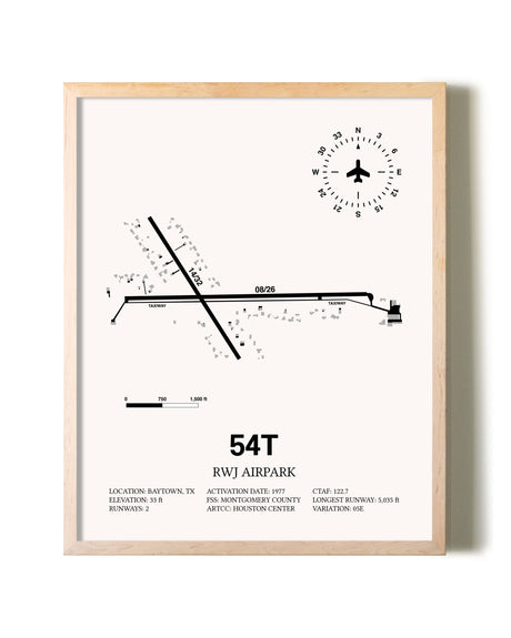 RWJ Airpark framed wall art in white frame