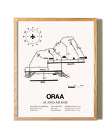 Al Asad Air Base framed print in natural wood frame