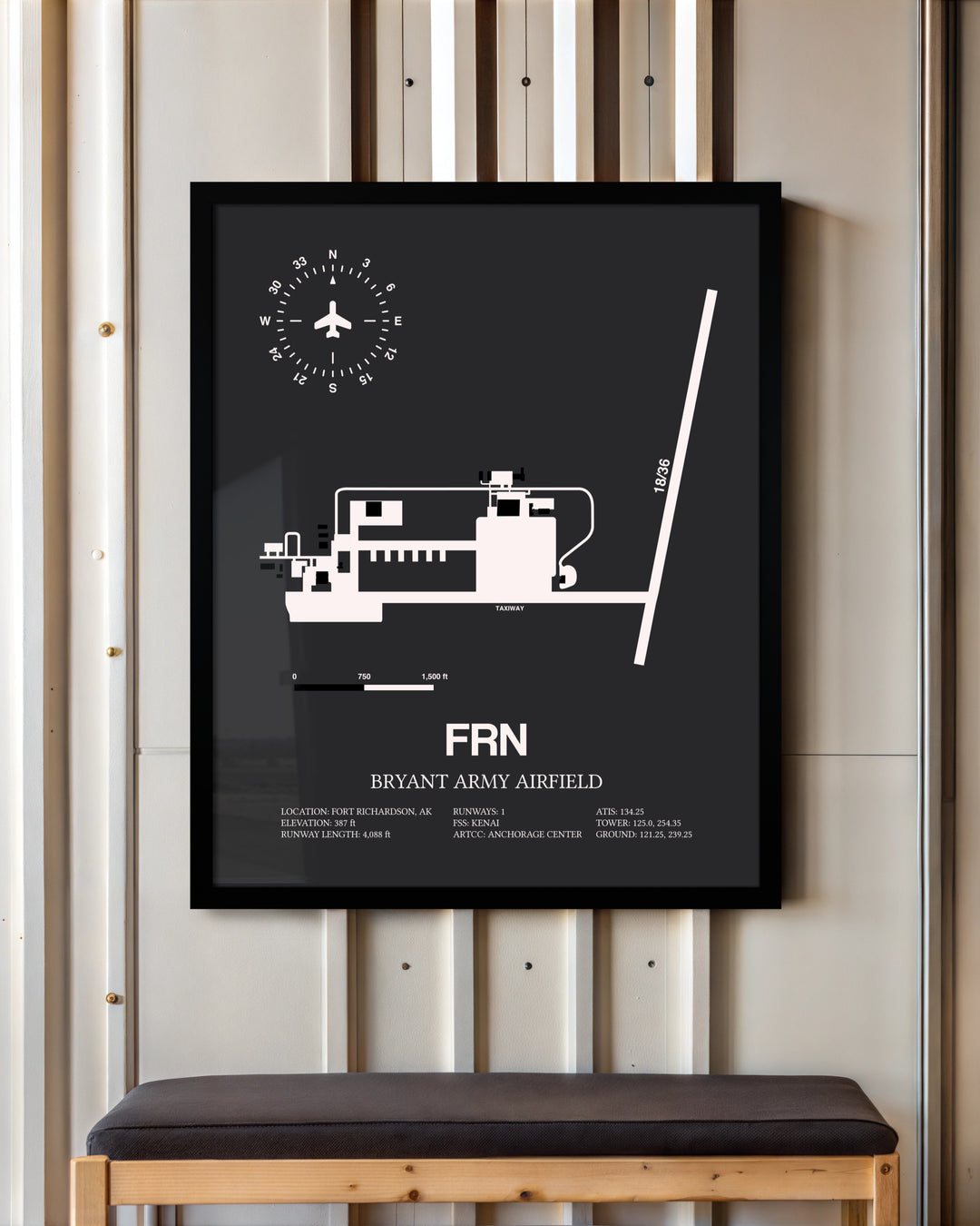 Frame color options for Bryant Army Airfield Wall Art
