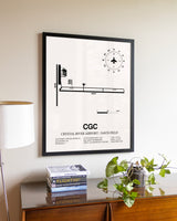Crystal River Airport / Davis Field aviation wall décor in black wood frame