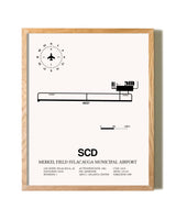 Merkel Field Sylacauga Municipal Airport framed print in natural wood frame