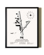 Framed St. Pete-Clearwater International Airport wall art poster in black frame