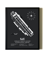 Unframed San Jose Mineta International Airport map print poster