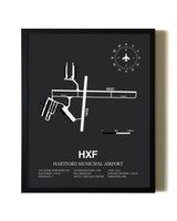 Unframed Hartford Municipal Airport map print poster
