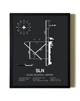 Unframed Salina Regional Airport map print poster