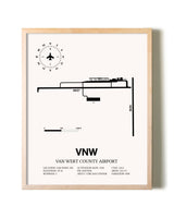 Van Wert County Airport framed wall art in white frame