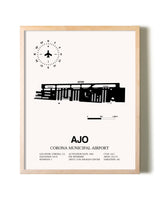 Corona Municipal Airport framed wall art in white frame