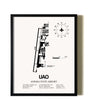 Framed Aurora State Airport wall art poster in black frame