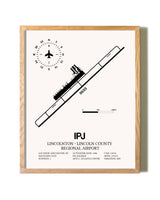 Lincolnton-Lincoln County Regional Airport framed print in natural wood frame