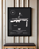 Frame color options for Jacksonville Naval Air Station (Towers Field) Wall Art
