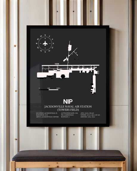 Frame color options for Jacksonville Naval Air Station (Towers Field) Wall Art
