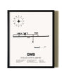 Framed De Kalb County Airport wall art poster in black frame