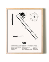 Detroit Lakes Airport-Wething Field framed wall art in white frame