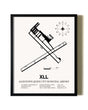 Framed Allentown Queen City Municipal Airport wall art poster in black frame