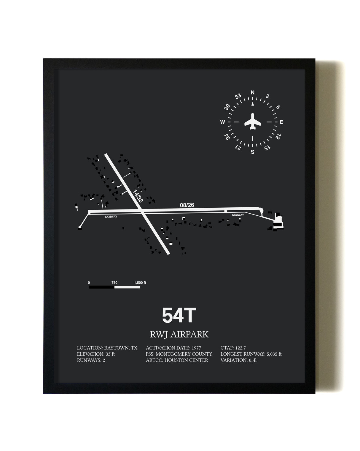 Unframed RWJ Airpark map print poster