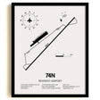 Framed Detailed Airport Map of Bendigo Airport (74N) in White with a Black Frame
