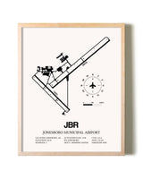 Jonesboro Municipal Airport framed wall art in white frame