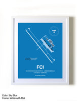 Richmond Executive-Chesterfield County Airport framed wall art in white frame with mat