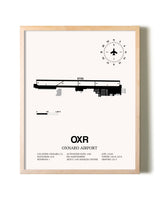 Oxnard Airport framed wall art in white frame