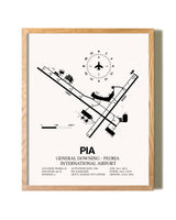 General Downing-Peoria International Airport framed print in natural wood frame