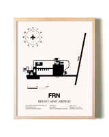 Bryant Army Airfield framed wall art in white frame