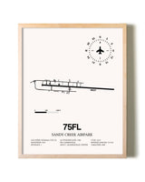 Sandy Creek Airpark framed wall art in white frame