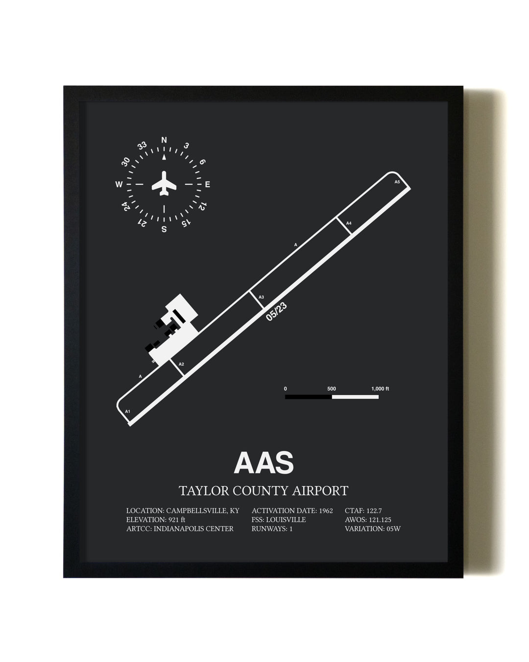 Unframed Taylor County Airport map print poster