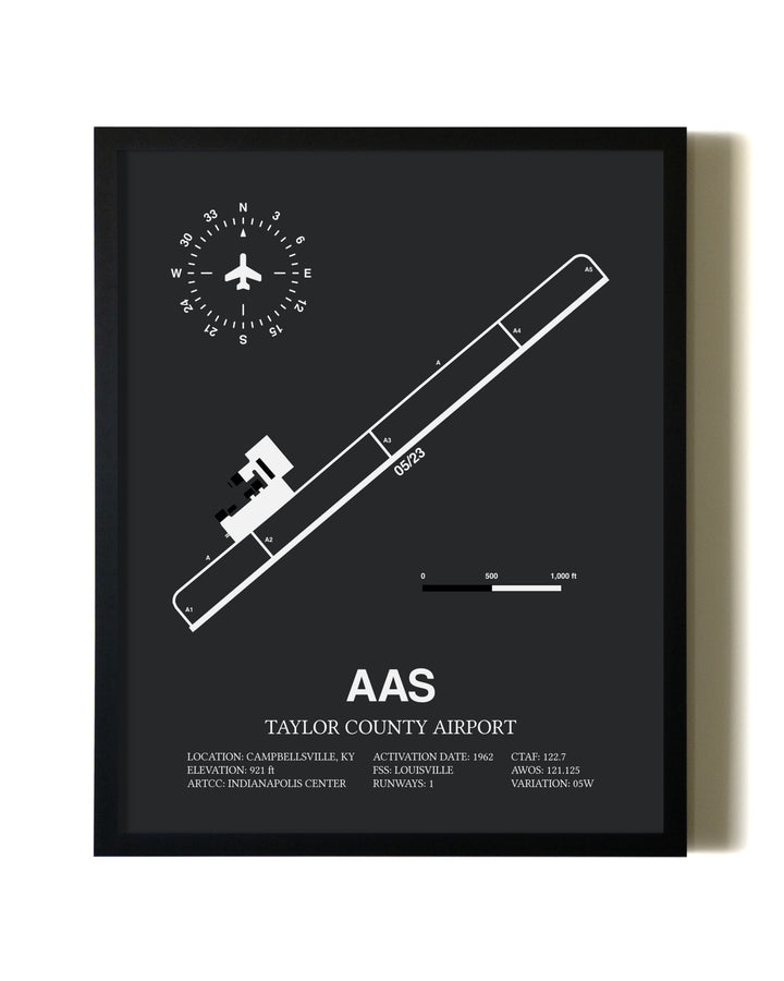 Unframed Taylor County Airport map print poster