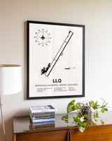 Monticello Municipal Airport / Ellis Field aviation wall décor in black wood frame