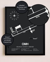 Orange County Airport poster size comparison chart