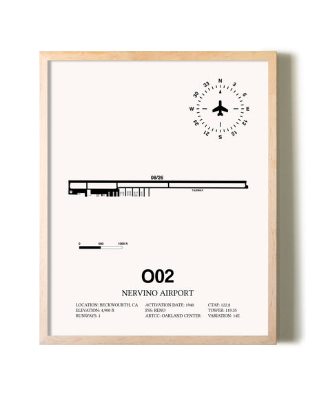 Nervino Airport framed wall art in white frame
