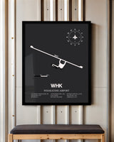 Frame color options for Whakatane Airport Wall Art