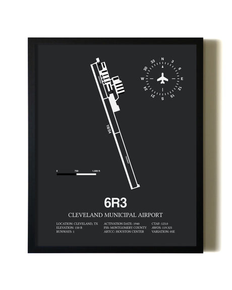 Unframed Cleveland Municipal Airport map print poster