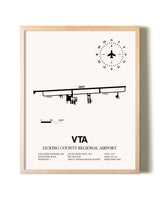Licking County Regional Airport framed wall art in white frame