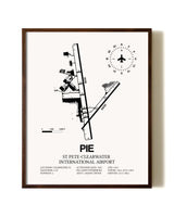 St. Pete-Clearwater International Airport aviation print in walnut frame